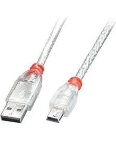 CABLE USB2 A TO MINI-B 0.5M/TRANSPARENT 41781 LINDY