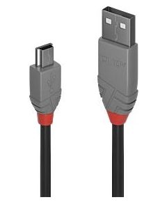 CABLE USB2 A TO MINI-B 5M/ANTHRA 36725 LINDY