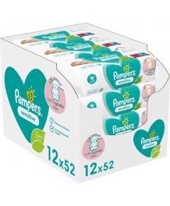 Pampers Mitrās salvetes Sensitive 12x52 gab.