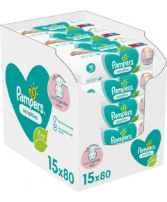 Pampers Sensitive mitrās salvetes (15x80gab.)