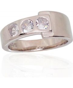 Серебряное кольцо #2101712(PRh-Gr)_CZ, Серебро	925°, родий (покрытие), Цирконы , Размер: 16, 5.6 гр.