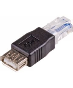 Akyga AK-AD-27 cable gender changer RJ45 USB 2.0 type A Black