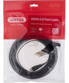 UNITEK HDMI CABLE 2.0 4K60HZ,FLAT, 5M, C11063BK-5M