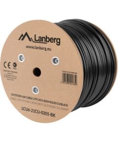 Lanberg LCU6-21CU-0305-BK networking cable Black 305 m Cat6 U/UTP (UTP)