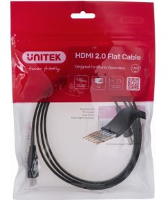 UNITEK HDMI CABLE 2.0 4K60HZ, FLAT, 1,5M