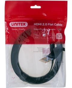 UNITEK HDMI CABLE 2.0 4K60HZ,FLAT ,3M, C11063BK-3M