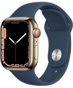 Apple Watch Series 7 GPS + Cellular 45mm Gold Stainless Steel with Abyss Blue Sport Band - Regular