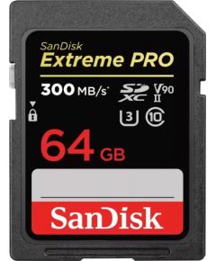 (ir veikalā) SanDisk Extreme Pro SDXC 64GB Class 10 UHS-II/U3 V90
