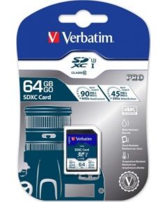 Verbatim Pro MicroSDHC 64 GB Class 10 UHS-I/U3  (47022)