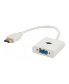 Savio CL-27B video cable adapter HDMI Type A (Standard) VGA (D-Sub) White