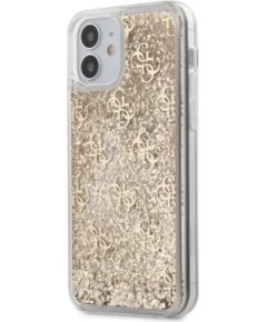 Guess GUHCP12SLG4GSLG 4G Liquid Glitter Izturīgs Aizsargapvalks Apple iPhone 12 Mini Caurspīdīgs