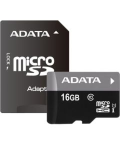 ADATA Memory card 16GB MicroSDHC UHS-I Class 10, Adapter