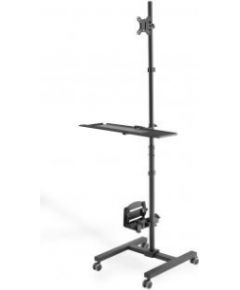 Digitus Mobile workstation with individual height adjustment 	DA-90374, 17-32 ", Monitor Mount, PC Holder, Maximum weight (capacity) N/A kg, Black