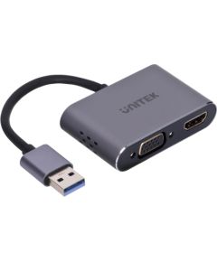 UNITEK ADAPTER USB-A - HDMI & VGA, FULLHD, M/F