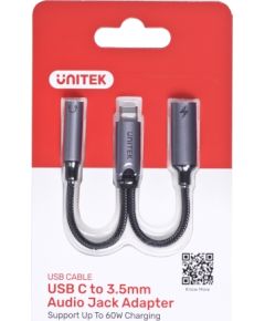 UNITEK ADAPTER USB-C - MINIJACK 3,5MM,USB-C 60W