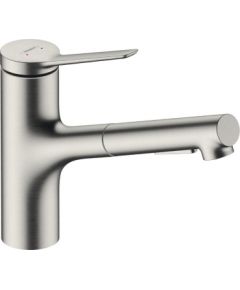 Hansgrohe virtuves izlietnes maisītājs ar izvelkamu dušu Zesis M33-150 2jet, stainless steel optic