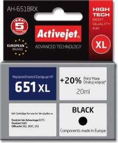 Activejet AH-651BRX ink for HP printer; HP 651 C2P10AE replacement; Premium; 20 ml; black