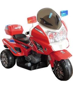 Elektrisks motocikls ar bākugunīm, sarkans