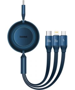 Baseus Bright Mirror 4, USB-C 3-in-1 cable for micro USB / USB-C / Lightning 100W / 3.5A 1.1m (Blue)