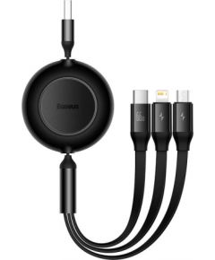 Baseus Bright Mirror 3, USB 3-in-1 cable for micro USB / USB-C / Lightning 66W / 2A 1.1m (Black)