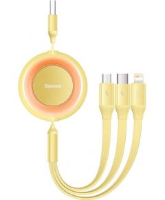 Baseus Bright Mirror 2, USB 3-in-1 cable for micro USB / USB-C / Lightning 3.5A 1.1m (Yellow)