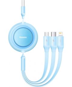 Baseus Bright Mirror 2, USB 3-in-1 cable for micro USB / USB-C / Lightning 3.5A 1.1m (Sky blue)