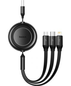 Baseus Bright Mirror 2, USB 3-in-1 cable for micro USB / USB-C / Lightning 3.5A 1.1m (Black)