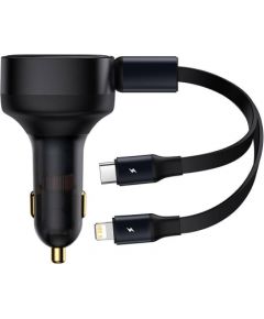 Baseus Enjoyment Car Charger with cable USB-C + Lightning 3A, 30W (Black)