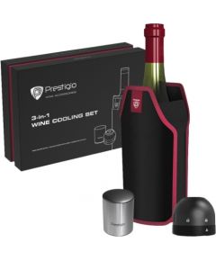 Prestigio wine cooling set, black/red