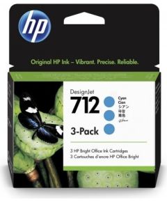 HP Ink No.712 Cyan tri-pack (3ED77A)