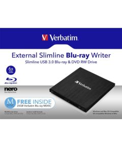 Verbatim Zewnętrzna nagrywarka Blu-ray Slimline USB 3.0 (43890)