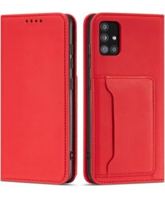 Fusion Magnet Card grāmatveida maks Samsung A136 Galaxy A13 5G / A04S sarkans