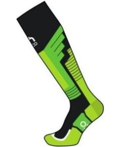 Mico Kids Medium Weight Performance Ski Sock / Melna / Rozā / 24-26