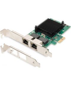 Digitus Gigabit Ethernet PCI Express Card, 2-port 32-bit, low profile bracket, Intel chipset DN-10132