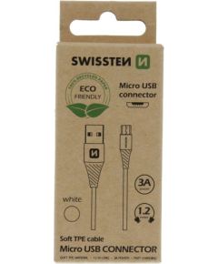 Swissten Eco Friendly Fast Charge 3A Micro USB Datu un Uzlādes Kabelis 1.2m