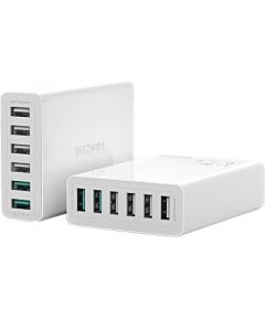 BlitzWolf BW-S15 Сетевое зарядное устройство 6 x USB / 60W / 4.8A / Quick Charge 3.0 Белое