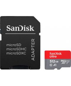 SanDisk Ultra microSDXC 512GB + SD Adapter 150MB/s  A1 Class 10 UHS-I; EAN:619659200572