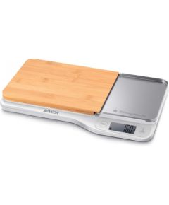 Kitchen Scale with Real Bamboo Cutting Board Sencor SKS6501WH