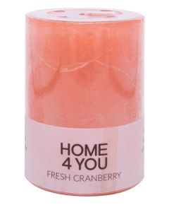 Свеча FRESH CRANBERRY, D6,8xH9,5cм, розовая ( аромат - клюква )