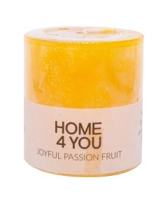 Свеча JOYFUL PASSION FRUIT D6.8xH7.2cм, жёлтая ( аромат - cтрасть фрукт )