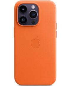 Apple iPhone 14 Pro Leather Case with MagSafe Orange Oriģinālie maciņi
