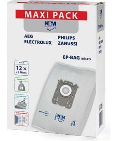K&M Oдноразовые мешки для пылесосов ELECTROLUX / PHILIPS S-BAG (12шт)