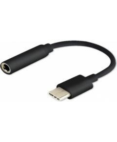 Kabelis Savio USB Type C Male - 3.5mm Female Black