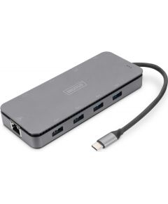 DIGITUS 11 in 1 USB-C Docking Station & SSD Enclosure 4x USB 3.0, 1x VGA, 1x HDMI, RJ45, M.2 SSD