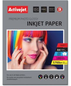 Activejet AP4-180G20 photo paper for ink printers; A4; 20 pcs