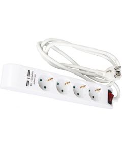 Pagarinātājs 4-vietīgs 1.4m a/z/s/USB 2.1A 3x1.5mm