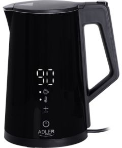 Adler Kettle AD 1345b Electric, 2200 W, 1.7 L, Stainless steel, 360° rotational base, Black