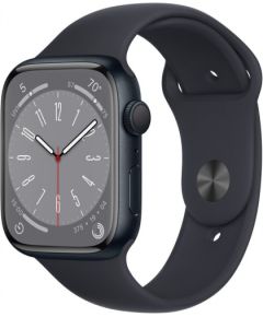 Apple Watch Series 8 GPS 45mm Midnight Aluminium Case with Midnight Sport Band - Regular Smart-Watch Pulksteņi