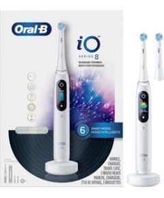 Braun Oral-B iO8 Series Alabaster White balta/melna - Elektriskā zobu birste