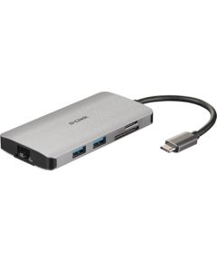 D-Link 8-in-1 USB-C Hub with HDMI/Ethernet/Card Reader/Power Delivery DUB-M810	 0.15 m